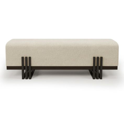 A truly capital design the Washington bench combines luxury hand tailored seat with elegant show wood plinth (optional) in the colours of the collection and all held up on a cool steel base available in the colours of the collection.