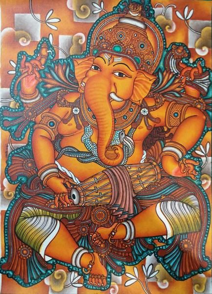 Mural Paintings, Ganesh Art Paintings, Kerala Mural Painting, Hindu Culture, Ganesh Art, Indian Painting, Om Namah Shivaya, Ganesha Painting, Ganesha Art