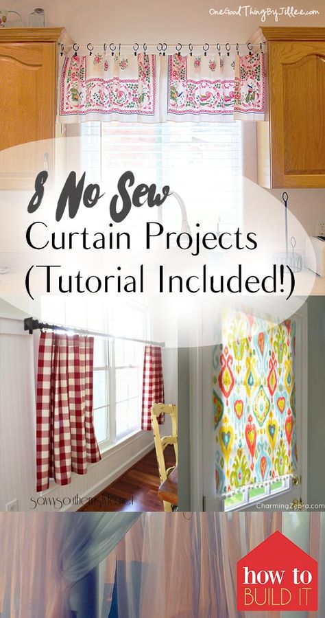 Sew Curtains, Homemade Curtains, Curtains Diy, Handmade Curtains, No Sew Curtains, Drop Cloth Curtains, Simple Curtains, Curtain Ideas, Diy Window