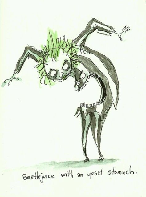 BEETLEJUICE (1988) art by Tim Burton Tim Burton Sketches, Tim Burton Drawings Style, Tim Burton Artwork, Tim Burton Drawings, Tim Burton Beetlejuice, Tim Burton Characters, Tim Burton Style, Tim Burton Art, Tim Burton Films