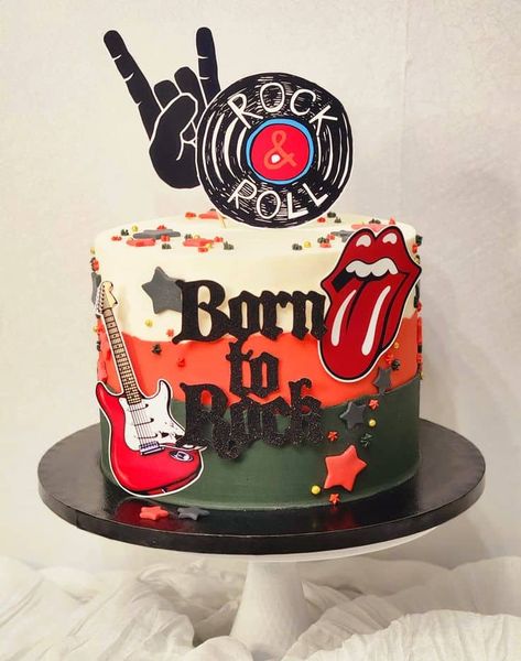 24 Brilliant Birthday Cake Ideas for Men - Lady Celebrations Born To Rock Cake, Rock And Roll Cake Ideas, Born Two Rock Birthday Cake, Rock N Roll Birthday Cake, Rock And Roll Birthday Cake, Born Two Rock Birthday, Rock N Roll Cake, Rock And Roll Cake, Birthday Cake Ideas For Men