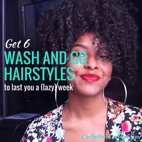 Feeling lazy and without motivation for a mid-week co-wash? Then enjoy a lazy week and get 6 styles from a single wash & Go. Don't forget to moisturise! Wash And Go Updo Hairstyles, Wash And Go Hairstyles, Hair Long Healthy, Wash And Go Styles, Mixed Hair Care, Growing Long Natural Hair, Big Chop Natural Hair, African American Hair, Small Curls