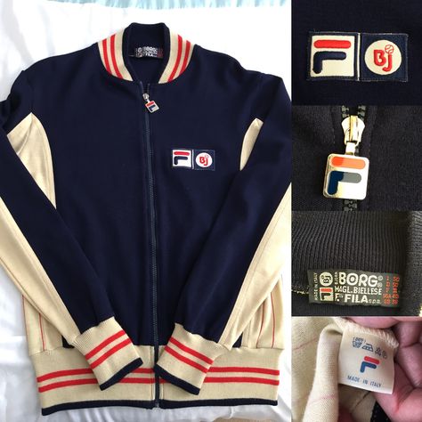 Fila Bj new old stock 1980s OG Fila bj made in Italy Casuals tennis vintage Fila Tracksuit, Football Casual Clothing, Fila Retro, Vintage Tracksuit, Football Casuals, Fila Vintage, Bjorn Borg, Casual Art, Vintage Tennis