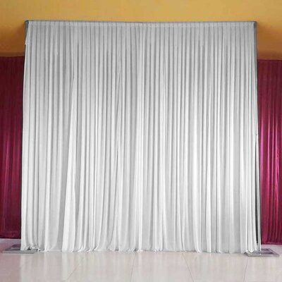 This decorative and Pleated drape Curtain is widely used for photography, wedding or stage backdrops, an inexpensive way to decor your special occasions. | LUVODI Ice Silk Wedding Party Background Curtain in White, Size 78.7 H x 78.7 W x 0.04 D in | Wayfair Photo Backdrop Wedding, Stage Background, Curtain Backdrops, White Drapes, Stage Backdrop, Party Background, Fabric Backdrop, White Curtains, Wedding Background