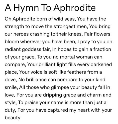 Pray To Aphrodite, Hymn To Aphrodite, Praying To Aphrodite, Aphrodite Devotional Acts, Aphrodite Hymn, How To Pray To Aphrodite, Artemis Archetype, Aphrodite Devotee, Aphrodite Prayer