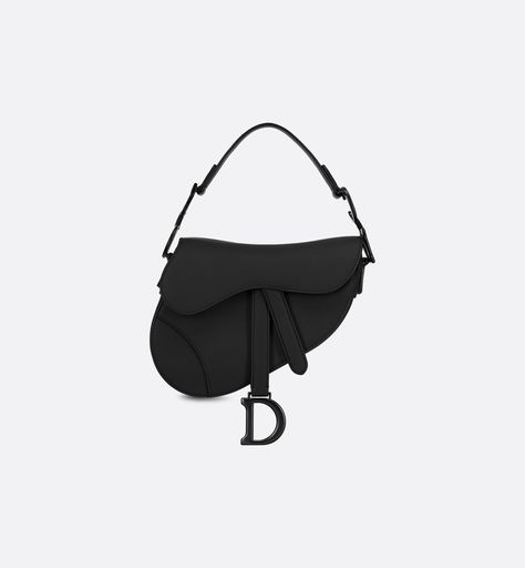 Mini Saddle Bag Black Ultramatte Calfskin - Bags - Women's Fashion | DIOR Kylie Closet, Dior Mini Saddle Bag, Celebrity Bags, Mini Saddle Bag, Sacs Design, Womens Designer Bags, Dior Book Tote, Dior Saddle, Bag Women Fashion