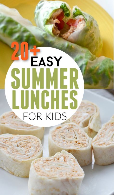 It's easy to get into a lunch rut and you may need some new lunch ideas. Here's a GREAT list of EASY summer lunches for kids. Summer Break Lunch Ideas For Kids, Easy Summer Camp Lunches For Kids, Quick Summer Lunches For Kids, Easy Summer Lunches For Kids Healthy, Fun Summer Lunches For Kids, Healthy Summer Meals For Kids, Summertime Lunches For Kids, Summer Kid Recipes, Summer Camp Lunches For Kids