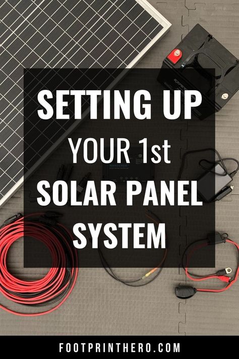 Learn how to set up your first solar panel system in JUST 4 steps! This beginner friendly DIY solar power system is a great way to solar power a small room or building, such as a solar shed or solar workshop. Solar Power Set Up, Solar Power System For Van, How To Build Solar Panels, Cabin Solar System, How To Build A Solar Panel, How To Build A Solar System, Diy Solar Panel Installation, Solar Shed Power, Solar Setup Off Grid