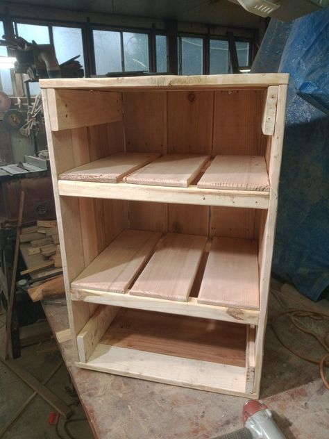 This can be used for many things either a night stand or a wall shelf to hang or set up against the wall 30 inches tall 20inches wild 16 inches deep all made from pallet wood Night Stand, Pallet Wood, Wall Shelf, Wood Pallets, Wall Shelves, The Wall, Shelves, Wood, Wall