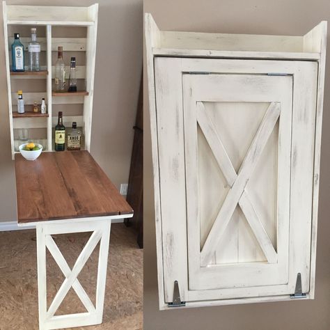 Drop down murphy bar - DIY Projects Murphy Bar, Murphy Table, Craft Table Diy, Desk Diy, Diy Rangement, Hemma Diy, Murphy Beds, Diy Bar, Basement Decor