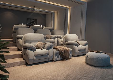 Cinema Room on Behance Small Cinema Room, Cinema Room Small, Home Theatre Room Ideas, Cinema Room Design, Home Theatre Design, Home Cinema Design, Theatre Room Ideas, Home Theater Room Design, Theater Room Design