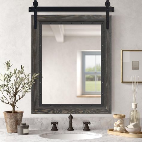 PRICES MAY VARY. Pure Farmhouse Style: This mirror is like a piece of the countryside that you can bring into your home. It has a pure farmhouse style that will make you feel like you’re living in a cozy cabin. 100% Solid Wood: The frame is made of solid wood with a natural wood grain that looks like it was just cut from the forest. You can see every detail of the wood, making it feel like you’re looking at a piece of nature. Highest Quality Materials: The materials used are of the highest quali Italy Bathroom, Rustic Bathroom Mirrors, Farmhouse Bathroom Mirrors, Farmhouse Wall Mirrors, Farmhouse Vanity, Herbs Garden, Pallet Beds, Distressed Walls, Rustic Wall Mirrors