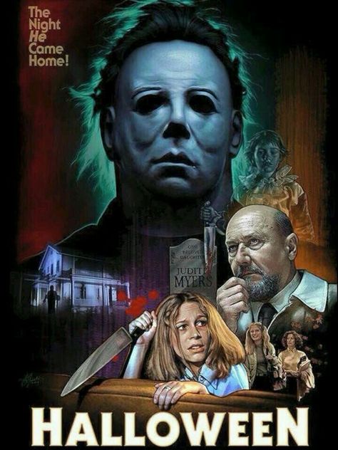 ~80" s Halloween Trilogy ~† Micheal Meyers Horror ~ Michael Myers Movies, Halloween Movie Poster, Michael Myers Art, John Carpenter Halloween, Halloween 1978, Halloween Film, Slasher Movies, Horror Movie Icons, Horror Artwork