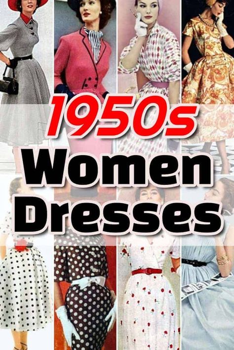 1950 Retro Fashion, 50s Fashion Inspiration, Fiftys Fashion 1950s Woman, Fifties Fashion Women, 1950 Style Dresses, 50s Sock Hop Outfits For Women, 1950s Outfits For Women, Retro Outfits 50s Style, Retro Attire Women