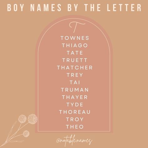 This post is brought to you by the letter T. As a T girly myself I thought this would be pretty easy. I know names, I am very familiary with the letter T, but man did I have a hard time picking these names. It's tough enough to find names you love, and then having to narrow them down into a list, oof. Now imagine having to do that with a real live human? Tricky stuff! I digress...these names are an assortment of my faves from international names to surname names to nickname names, there shoul... T Names, International Names, T Name, The Letter T, Find Name, Swift Wallpaper, Name Suggestions, Name Inspiration, Names Ideas