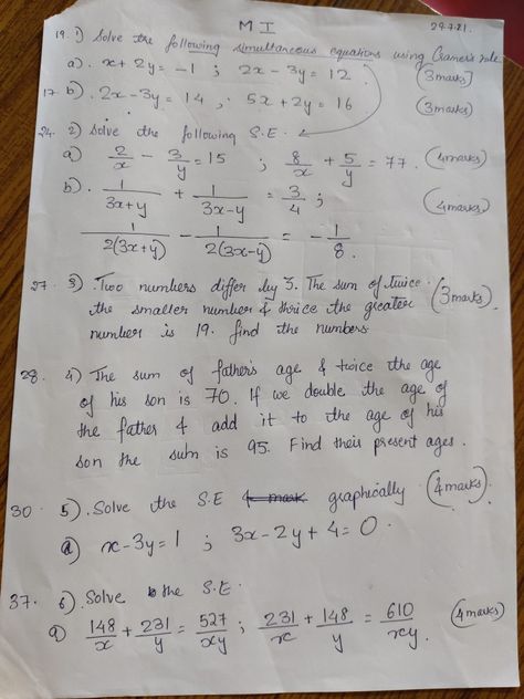 MATH 1 MATH SOLVED SUMS/ WORKSHEET GRADE 10 #byanupritashinde Grade 10 Math Notes, 10th Grade Math Worksheets, Maths Sums, 10th Grade Math, Math Pictures, Math Design, Maths Paper, Math Answers, Math Sheets