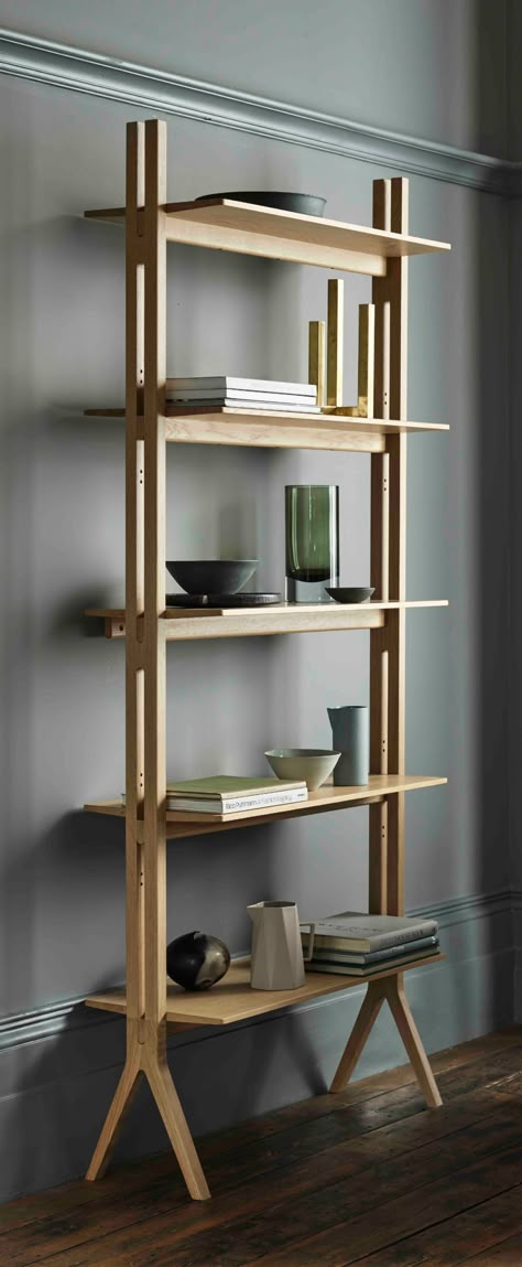 2361 Pero Tall Shelving Unit DM - Wood ... Modern Wood Shelving, Wooden Shelves Ideas, Plywood Shelving Unit, Freestanding Shelving, Freestanding Shelves, Minimalist Wood Furniture, Modern Shelf Design, Wood Shelving, Cnc Furniture