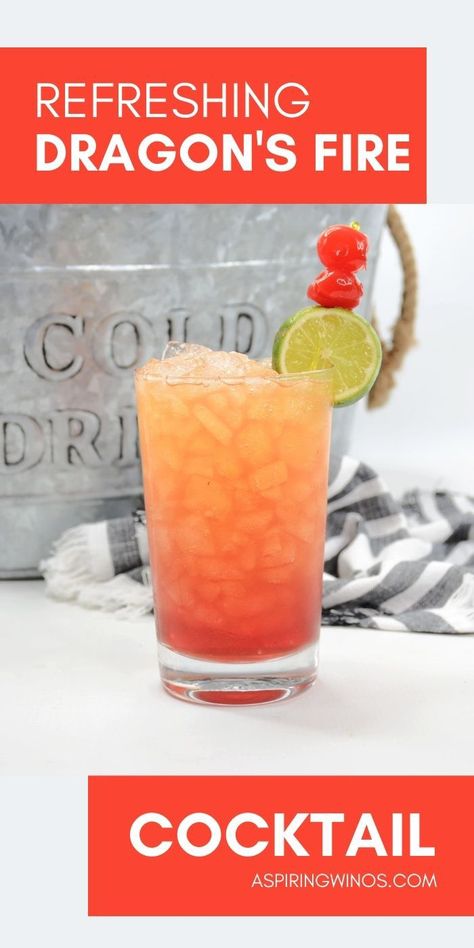 Refreshing Dragon's Fire Cocktail | Fireball Liquor Cocktail | Dragon's Cocktail | Dragon's Fire Cocktail Recipe | Cocktail Recipe | Bourbon and Rum Cocktails #RefreshingDragonsFireCocktail #FireballLiquorCocktail #DragonsCocktail #FireCocktailRecipe #BourbonRumCocktails Dragon Alcoholic Drinks, Dnd Alcoholic Drinks, House Of The Dragon Themed Drinks, Fire Cocktail Drink Recipes, Dnd Inspired Drinks, Dragon Themed Drinks, Fire And Ice Cocktails, Fire Themed Drinks, Medieval Cocktails