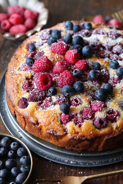 raspberry lemon cake. Raspberry Lemon Cake With Greek Yogurt, Fruit Torte Cake, Summer Raspberry Cake, Raspberry Lemon Pound Cake, Lemon Fruit Cake, Healthy Summer Dessert Recipes Fresh Fruit, Simple Cakes To Make At Home, Fruit Bundt Cake Recipes, Raspberry And Lemon Cake