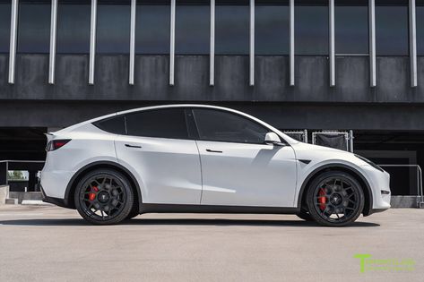 Xpel Stealth Pearl White Tesla Model Y with 21" TY117 Forged Wheels - T Sportline - Tesla Model S, 3, X & Y Accessories White Tesla, Tesla X, Tesla Roadster, Tesla Motors, Tesla Car, Tesla Model Y, Tesla Model X, Forged Wheels, Car Projects