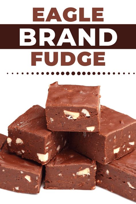 This creamy Eagle Brand Fudge can be made in just 15 minutes. It's a quick and easy failproof treat that will melt in your mouth! Eagle Brand Fudge Condensed Milk, Eagle Brand Peanut Butter Fudge, Eagle Brand Milk Fudge, Eaglebrand Recipes Condensed Milk Fudge, Eagle Brand Fudge Recipe, Eagle Brand Fudge, Eagle Brand Recipes Condensed Milk, Maple Fudge Recipes, Divinity Fudge