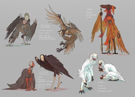 Harpy Mythology, Mythology Monsters, Wings Bird, Winged People, Bird People, Fantasy Creatures Art, Concept Art Drawing, Mythical Creatures Art, Monster Design