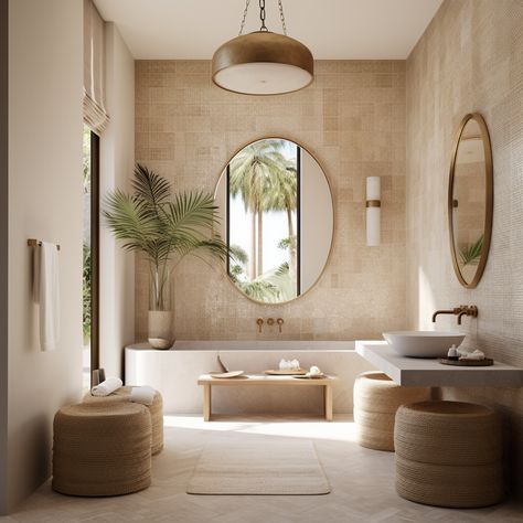 Zen Bathroom Design, Earthy Bathroom, Backyard Drainage, Spa Inspired Bathroom, Zen Bathroom, Natural Bathroom, Spa Like Bathroom, Rustic Bathroom Decor, Bathroom Decor Ideas