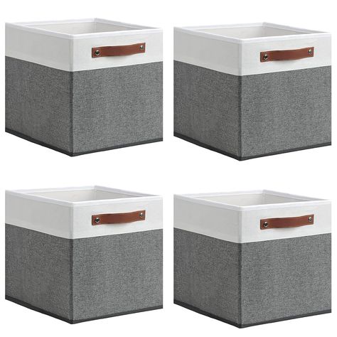 PRICES MAY VARY. Unique Design: Pack of 4, cube bins dimension: 11 x 11 x 11 inch each, fabric storage baskets bring you organizing convenience and a nice sweet home. These home organization baskets not only serve a practical purpose but also enhance your home decor Easy to Assemble and Collapsible: These cube storage bins are foldable for easy and convenience without any tools. When not in use, they can be quickly folded and stored away, saving valuable space and making your room look cleaner M Cube Baskets, Organization Baskets, Organizing Closet, Shelves White, Cube Storage Bins, Fabric Storage Baskets, Basket Organization, Basket Shelves, Fabric Bins