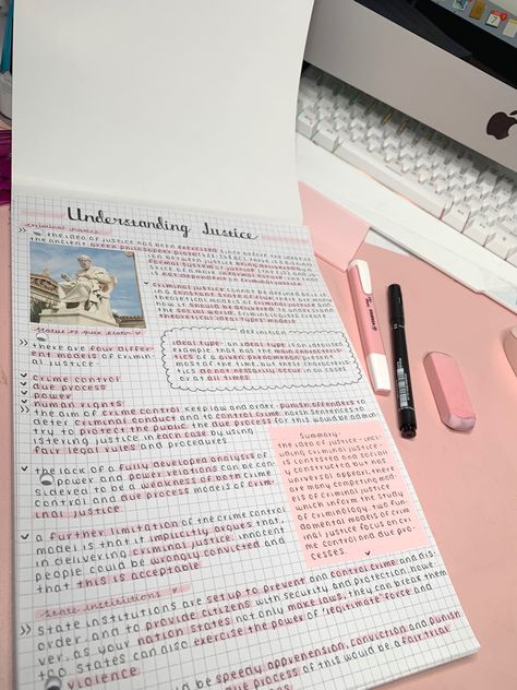 Pink aesthetic study law revision squared paper Aesthetic Notes Highlighter, Study Notes On Wall, Marketing Notes Aesthetic, How To Do Aesthetic Notes, Neat Aesthetic Notes, How To Make Your Notes Look Pretty, Notes School Ideas, Notes With Highlighters, Aesthetic Notes Study Inspiration Layout