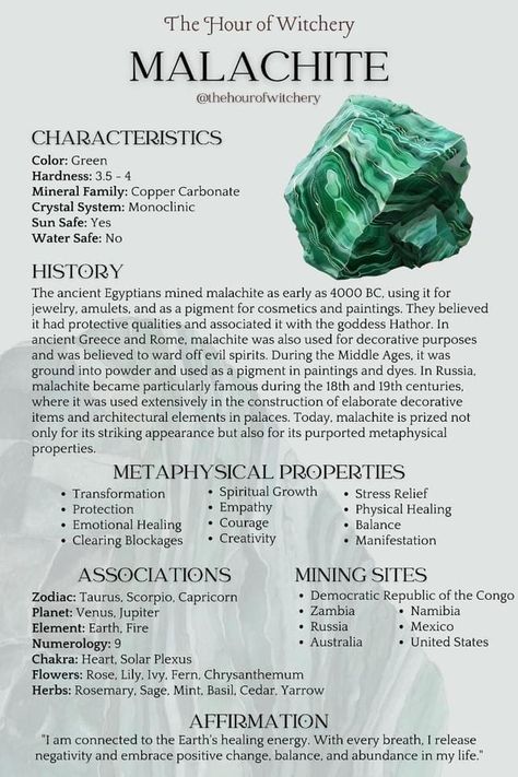 Malachite Crystal Properties, Birthstones Chart, Malachite Crystal Meaning, Malachite Properties, Malachite Meaning, Energy Stones Crystal Healing, Crystal Malachite, Best Healing Crystals, Spiritual Coaching