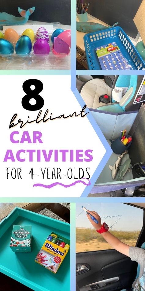 Screen-free car activities for 4-year-olds -- awesome list of activities for preschoolers, even older toddlers on road trips. Great for summer road trip activities for kids. Road Trip With Preschooler, Screen Free Car Activities, Car Travel Activities For Kids, Preschool Road Trip Activities, Roadtrip Activities For Toddler, Toddler Car Activities Road Trips, Car Entertainment For Kids, Kids Car Activities Road Trips, Road Trip Entertainment For Kids