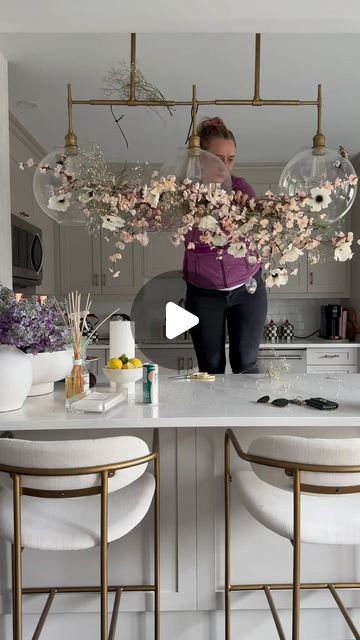 Jules | Interior Designer | Home Decor Content Creator on Instagram: "Best part of having  artificial flowers, you can use them over and over again creating beautiful arrangements for your home 🌸" Hanging Flower Installation Diy, Overhead Floral Installation, Bouquets Ideas, Designer Home, Flower Bouquets, May 21, Faux Flowers, Content Creator, Interior Designer