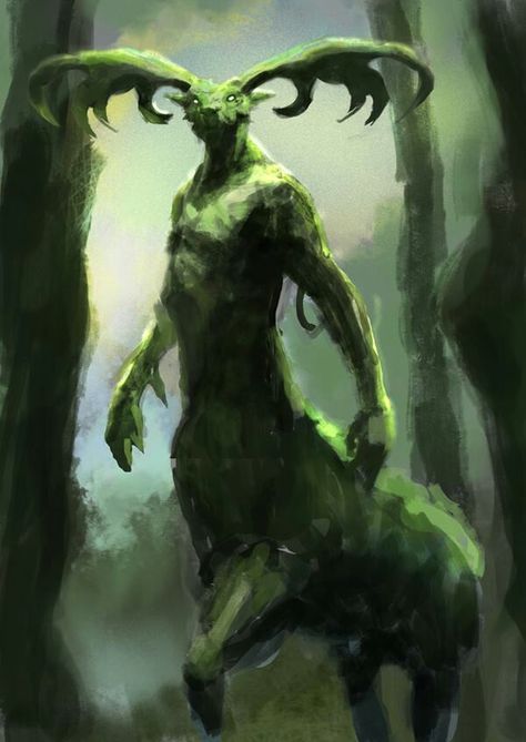 Forest God Art, Forest Deity, Forest God, Dnd Druid, Creature Artwork, Cool Monsters, Deer Art, Forest Spirit, Ancient Forest