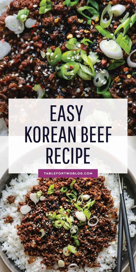 Easy Korean Beef Recipe, Korean Beef Recipe, Easy Korean Beef, Korean Beef Recipes, Koreansk Mat, Korean Ground Beef, Ground Beef Recipe, Healthy Beef Recipes, Ground Beef Recipes Healthy