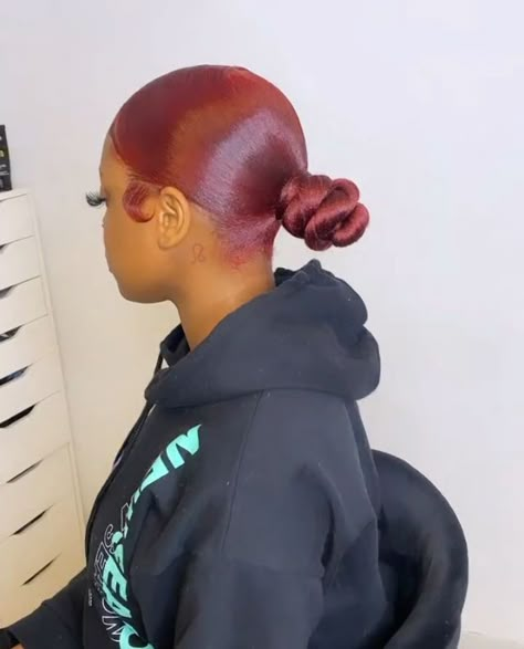 Low Bun Ponytail Hairstyles For Black Women, Red Ponytail Hairstyles For Black Women, Low Knot Bun, Long Hair Ponytail Styles, Natural Hair Ponytail, Ponytail Ideas, Graduation Hair, Black Ponytail, Black Wedding Hairstyles