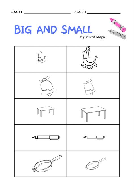 Let the child use his/ her imagination and circle the bigger object Circle Big And Small Objects, Big And Small Worksheets, Evs Worksheet, Nursery Worksheets, Number Stencils, Big And Small, Bar Chart, Brain, Nursery