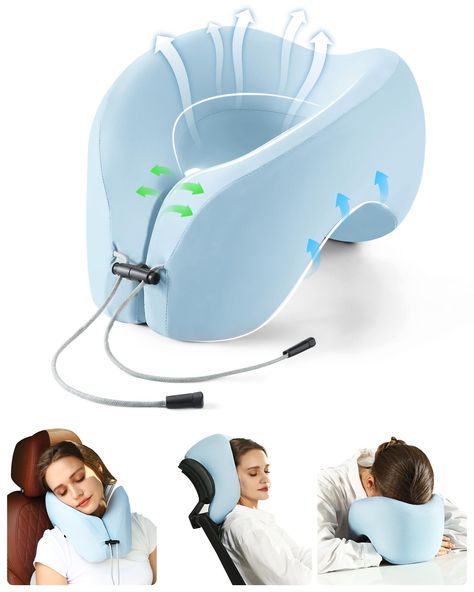 PRICES MAY VARY. 【2 in 1 Travel Pillow】As U-Shape Pillow, Our travel pillow is economically designed, 360 degree all around support your neck. Stop your head from falling forward or leaning left or right when you take a nap while travelling. As Napping Pillow, the airplane neck pillow is designed with an ergonomic 45° angle, allowing your head and neck to lean forward naturally, reducing cervical spine pressure and providing optimal support for your upper body. 【Adjustable Snap Button】The airpla Bad Neck Posture, Foam Airplane, Sore Shoulder, Airplane Pillow, Fall Forward, Travel Pillows, Nap Pillow, U Shaped Pillow, Cervical Spine