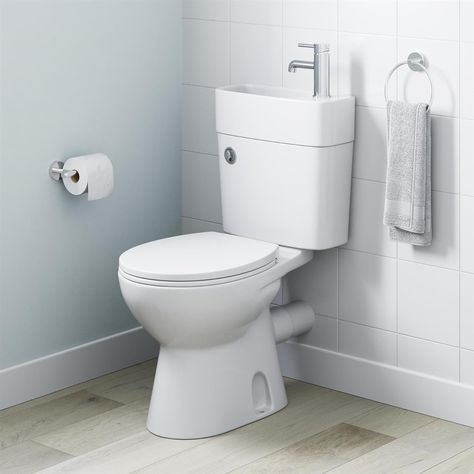 Baystone 2 in 1 Toilet Basin Combo Combined Toilet & Sink, Space Saving Cloakroom Once Piece Toilet Tap + Waste Included Toilet Basin Combo, Sink Toilet Combo, Space Saving Toilet, Wash Sink, Toilet Basin, Once Piece, Small Toilet Room, Toilet Sink, Toilet Room