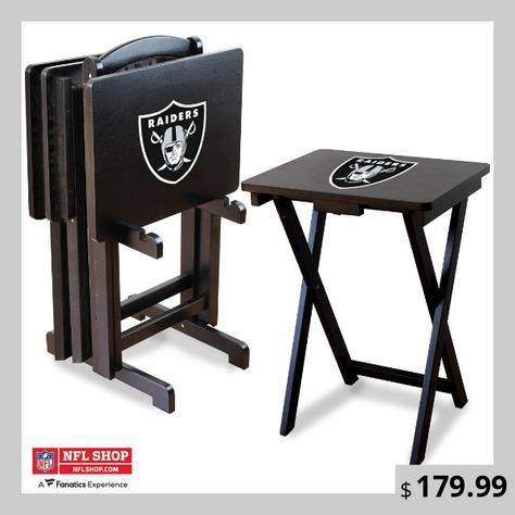 Tv Snack, Tv Tray Set, Raiders Stuff, Tv Tray, Nfl Oakland Raiders, Raiders Football, Raiders Fans, Man Cave Home Bar, Tv Trays