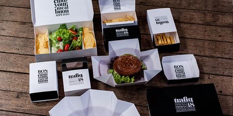 Trafiq - The Dieline - Burger Packaging, Beautiful Packaging Design, Cloud Kitchen, Food Box Packaging, Packaging Design Trends, Innovative Packaging, Food Truck Design, Ayam Goreng, Restaurant Branding