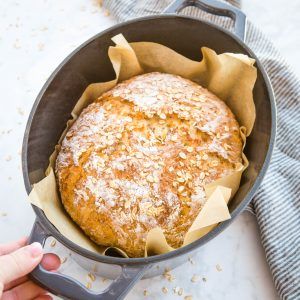 Honey Oat No Knead Artisan Bread - The Busy Baker Summer Breads, No Knead Artisan Bread, Crusty Bread Recipe, Honey Oat Bread, Vegan Breads, Oven Bread, Dutch Oven Bread, Homemade Sandwich, Bread Homemade