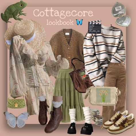 Cottage Cottagecore Lookbook, Aesthetic Outfit, Aesthetic Clothes, Lookbook, Polyvore Image, Cottage, Fashion Outfits, Wardrobe, Clothes