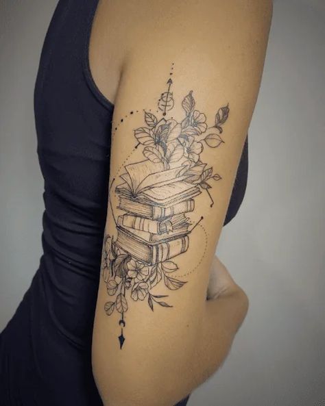 35+ Book Tattoo Ideas That Turn Your Love Of Reading Into Art! Small Book Tattoo, Bookworm Tattoo, Reader Tattoo, Reading Tattoo, Book Lover Tattoo, Book Tattoo Ideas, Bookish Tattoos, Literary Tattoos, Love Of Reading