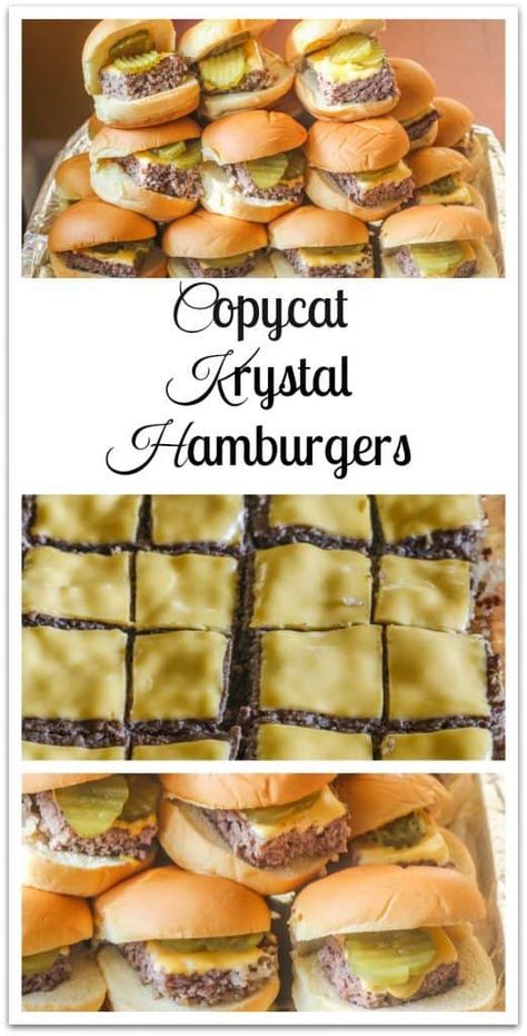 Krystal Burger, Field Meals, Hamburger Sliders, Recipes Copycat, Hamburger Recipe, Meat Meals, Sandwiches Wraps, Burger Sliders, Copycat Restaurant Recipes