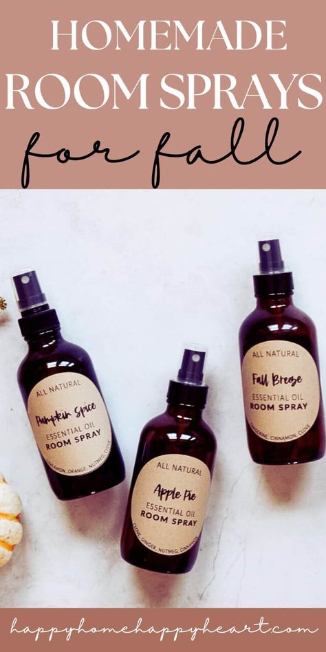 Want to make your house smell like fall? Try these fall room sprays with essential oils. Fall room sprays are the perfect way to make your house smell good without candles. #DIY #Fall #Autumn #EssentialOils #NaturalLiving Fall Scents Essential Oils, Homemade Room Spray, Essential Oil Room Spray, Essential Oil Spray Recipes, Room Spray Recipe, Diy Room Spray, Natural Room Spray, Fall Essential Oils, Spa Recipes