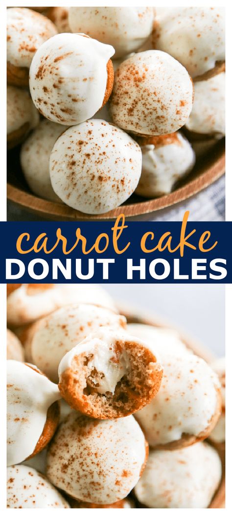 Cake Donut Holes, Donut Hole Recipe Baked, Baked Donut Holes, Donut Hole Recipe, Low Fat Snacks, Cake Donut, Easter Dishes, Baked Carrots, Muffin Tops