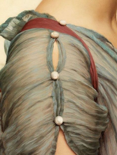 wasbella102:The Sublime Detail of John William Goward. William Godward, John William Godward, Detail Couture, Painting Texture, Salwar Kamiz, Clothing Details, Looks Style, Mode Inspiration, Mode Style