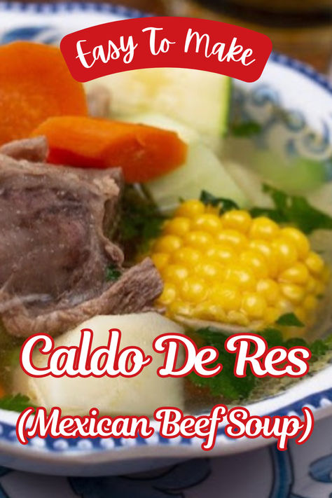 Caldo de Res, a scrumptious Mexican beef soup, is like a fiesta in a bowl, packed with juicy beef pieces and a vibrant veggie party! Caldo Beef Soup Recipes, Poloze Mexican Soup, Authentic Mexican Soup, Beef Caldo, Mexican Vegetable Soup, Mexican Beef Soup, Reese's Recipes, Caldo Recipe, Mexican Beef Stew