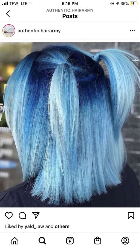 Undercolor Hair, Two Tone Hair Color Ideas, Two Tone Hair Color, Blonde And Blue Hair, Baby Blue Hair, Edgy Hair Color, Unnatural Hair Color, Two Tone Hair, Best Hair Dye