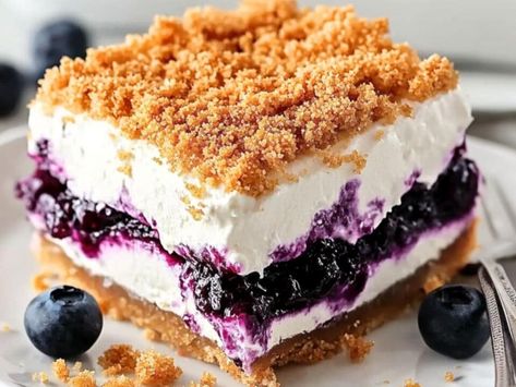 Irresistibly Creamy Blueberry Yum Yum Recipe: The Ultimate No-Bake Dessert - NewsBreak Blueberry Yum Yum Recipe, Butter Pecan Fudge Recipe, Yum Yum Recipe, Pumpkin Whoopie Pie Recipe, Blueberry Yum Yum, Indian Pudding, Old Fashioned Bread Pudding, Blueberry Topping, Comfort Desserts